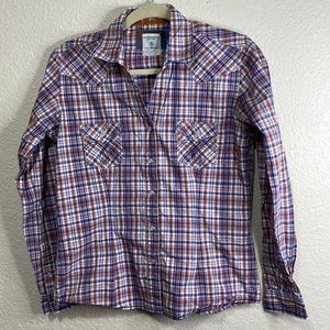 Panhandle Rough Stock Women’s Plaid Western Shirt. Very Good Condition. Size S.